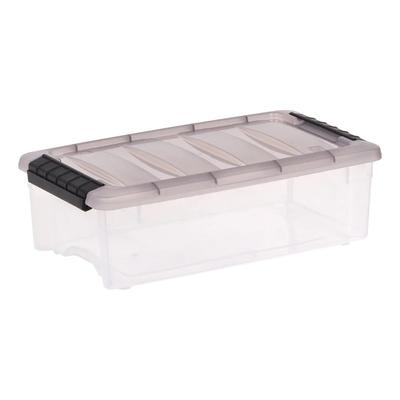 Stackable 5.8 Qt Plastic Storage Bin with Lid Clear Totes Home Office Garage Organization Durable Storage Containers with Secure