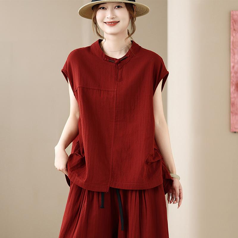 DIMANAF 2026 Plus Size Summer Pants Suits Women Sets Suits Linen Loose Tops Shirts Long Pants Cotton Loose Casual Clothing