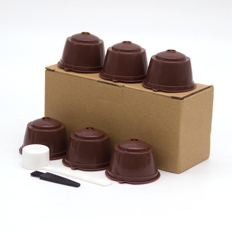 6-Pack Coffee Capsule Cups for DOLCE GUSTO with Filter Box Set