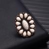 Retro Bohemian Silver Faux Turquoise Ring