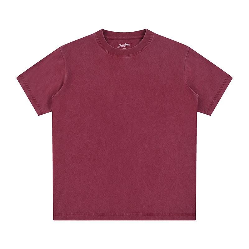 

Футболка с короткими рукавами из хлопковой ткани с однотонной основой и защитой от морщин в стиле ретро для мужчин и женщин M