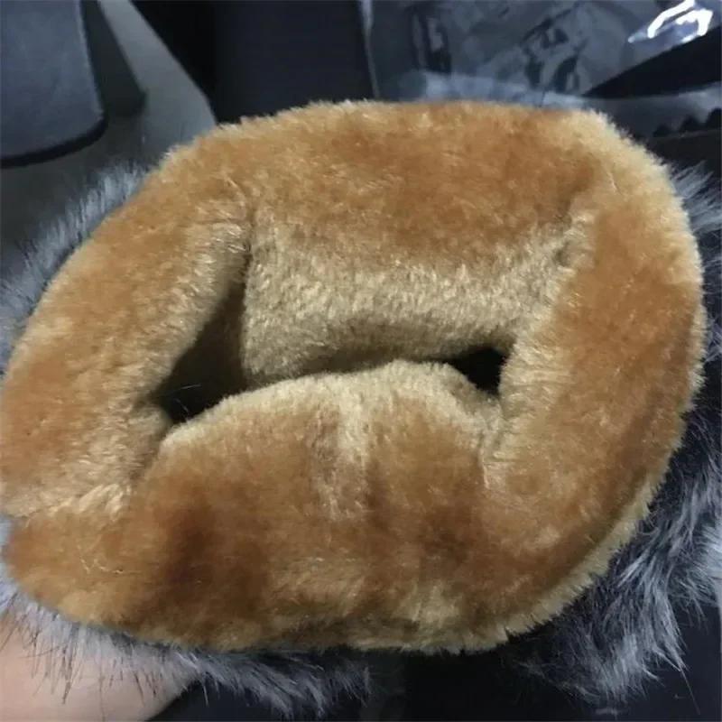 New Winter Women's Mid-calf Boots Fur Slip-On Round Toe Wedge Women's Shoes Casual Warm Snow Boots XL 42 Outdoor Zapatos Mujer