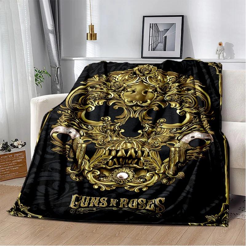 Guns N Roses Hard Rock Band Blanket,Soft Throw Blanket for Home Bedroom Bed Sofa Picnic Travel Office Rest Cover Blanket Kids
