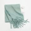 Autumn and winter solid color imitation cashmere beard scarf women's versatile shawl scarf light luxury style