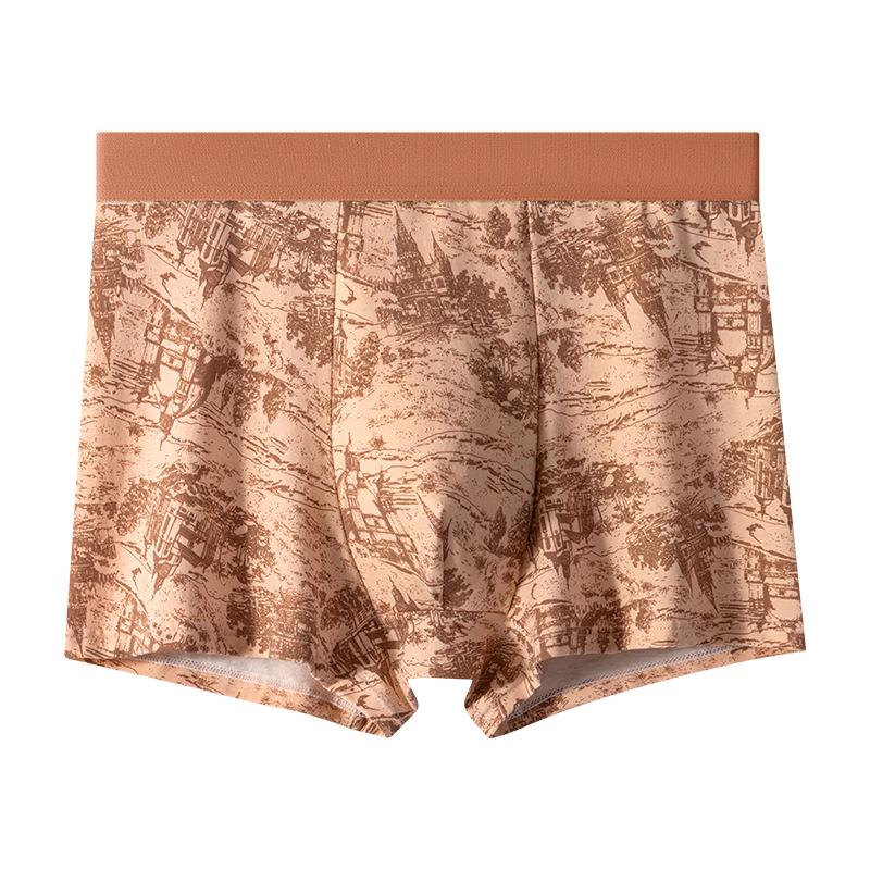 Stilvolle Herren-Boxershorts - Antibakterieller Maulbeerseiden-Zwickel, Atmungsaktive Baumwolle, Komfortabler Mid-Waist