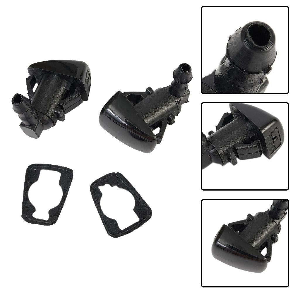 2X Windshield Washer Fluid Spray Jet Nozzle For Chevrolet Cruz 14-15 95226510 Black ABS Plastic Exterior Car Accessories