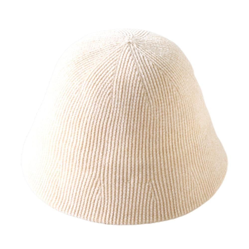 Retro Design Chenille Knitted Fisherman Hat Knitted Texture Korean Style Panama Cap Elegant Look Solid Color бежевый