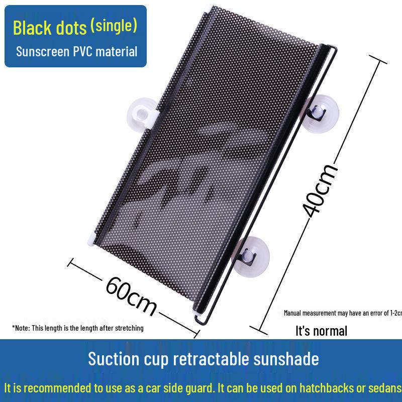 Automatic Retractable Car Sunshade Roller with Suction Cup - Blackout Heat-Insulating Window Curtain