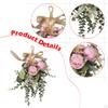 Artificial Chrysanthemum Eucalyptus Flower Wreath Hanging Decoration Teardrop for