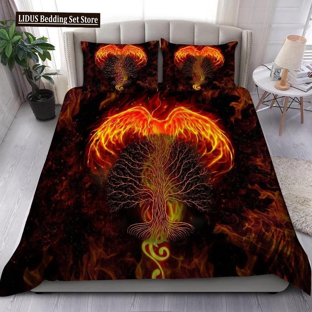 Comforter Dragon And Phoenix Full Queen Size Fantasy World Monster Gothic Bedding Sets Bohemian Mandala Comforter