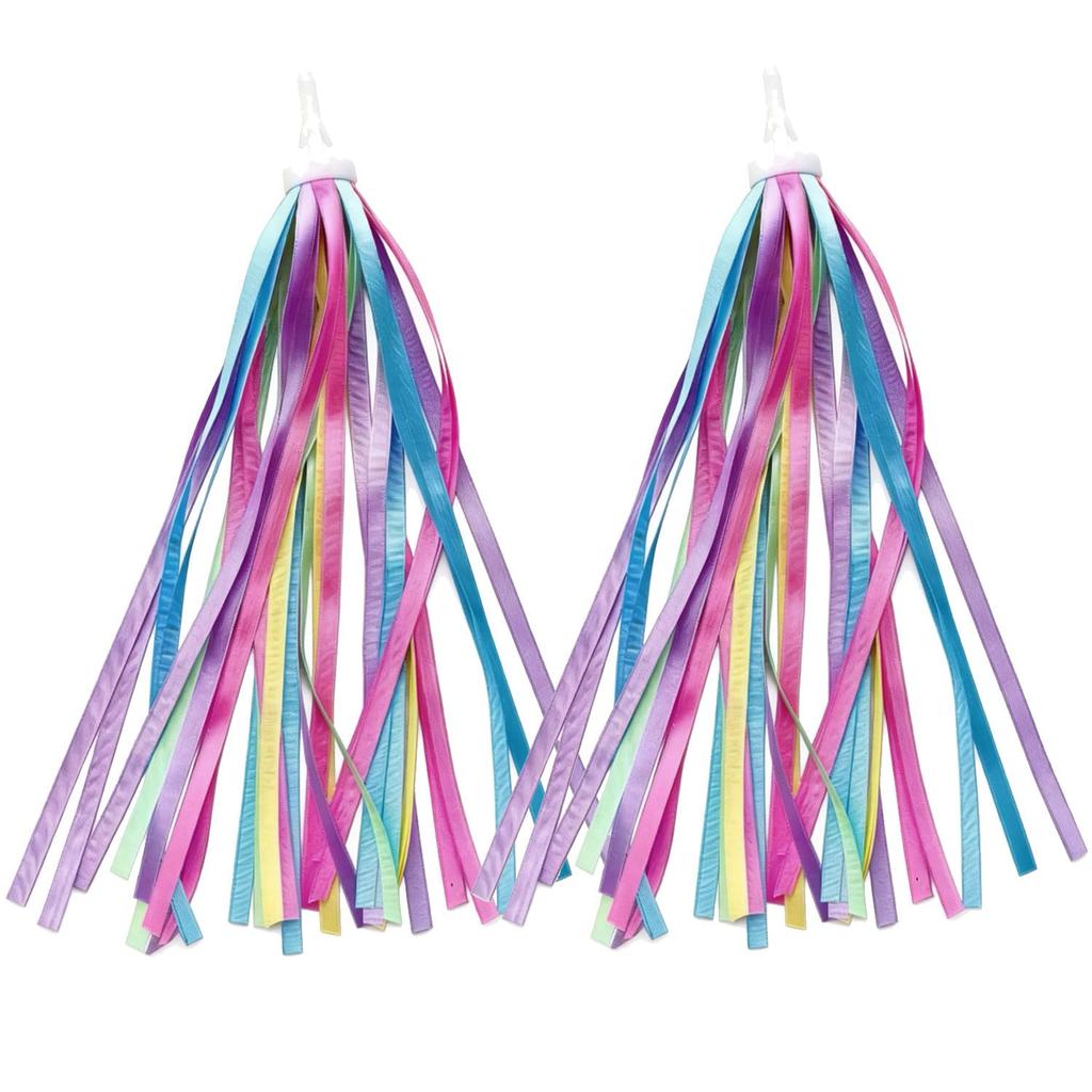 LvYiLinggg Bicycle Ribbon Macaron 2 Pairs Bicycle Handle Streamers Colorful