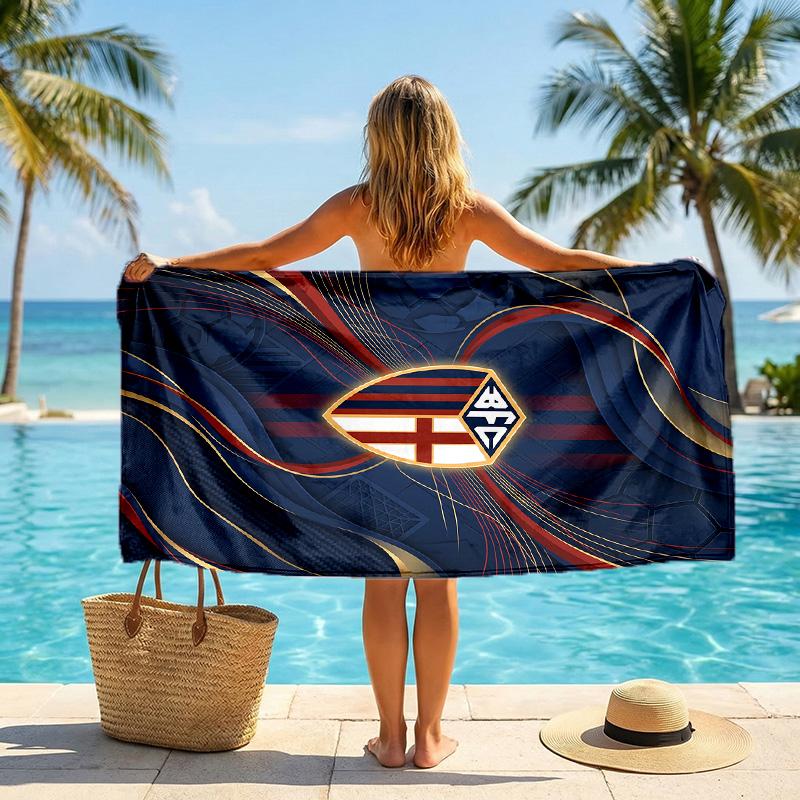Bologna FC Druck Schnelltrocknendes Strandtuch Mikrofaser Saugfähig Tragbares Reise-Badetuch