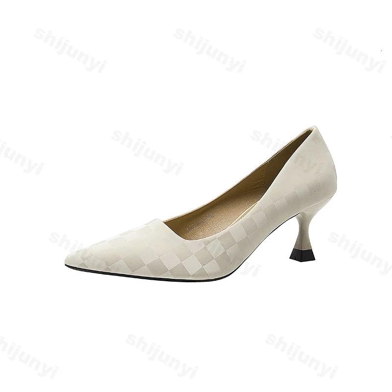 Mode 2025 Hochwertige Schuhe für Damen Slipper Kleid High Heels Weiblich Sexy Spitz Stilettos Damen Elegante Pumps Zapatos De Mujer