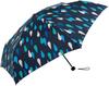 Because Uday Unisex Folding Recycled UV Umbrella, 53cm, Mini, Fabric, Protection, Zippered, Raindrop, Navy, REPET D-063634