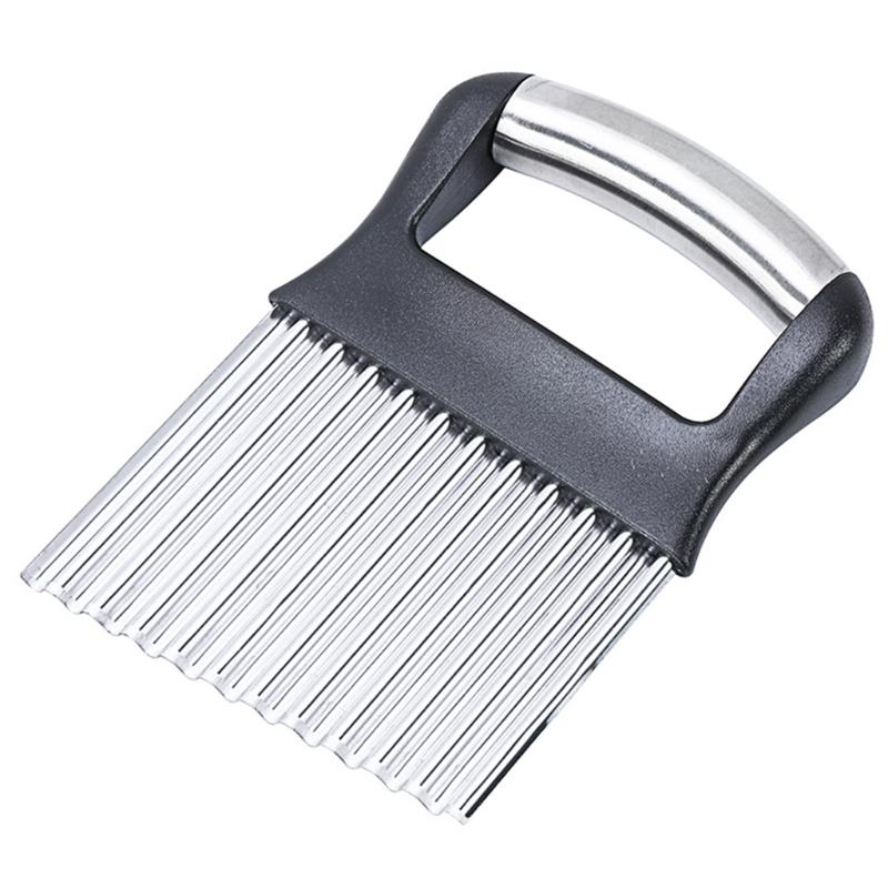 Эффективная овощерезка с волнистым лезвием из нержавеющей стали, эргономичный кухонный инструмент для нарезки картофеля, моркови, огурцов 1