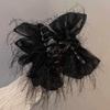 Elegant Mesh Flower Hair Clip in Black for Women Shark Claw for Ponytail Perfect for Celebrations and  Days