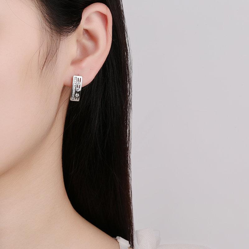925 Sterling Silver Earrings for Women Round Zircon Earrings Sparkling Party Wedding Jewelry Gift Accessories
