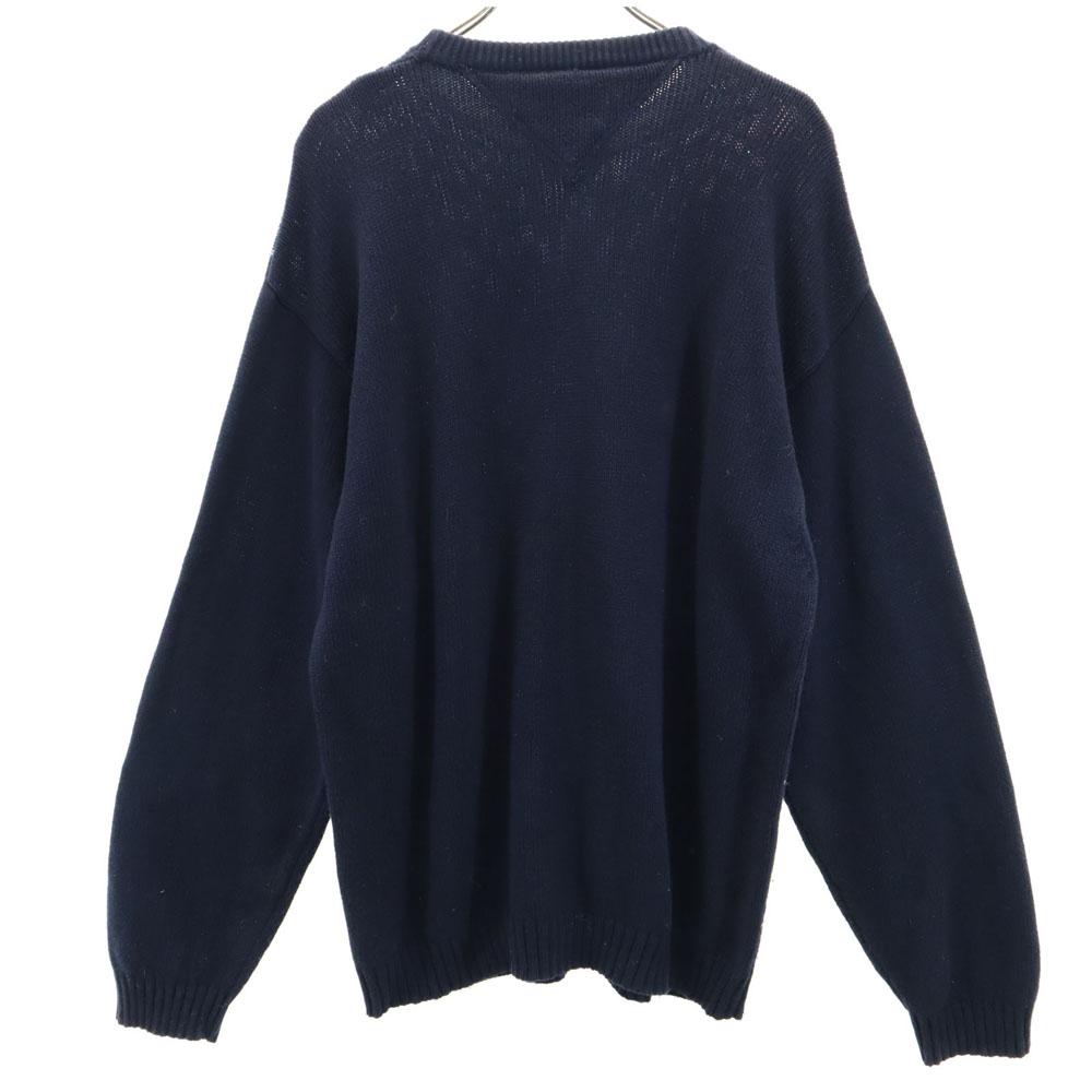 Tommy Hilfiger 90s Old Flag Tag Argyle Pattern Long Sleeve Cotton Knit Sweater Men's Used