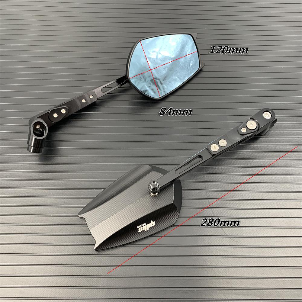 Para Honda Suzuki Yamaha Kawasaki Motocicleta Espelhos Retrovisores Laterais Espelho Retrovisor Traseiro Ajustável Universal Espelho Lateral
