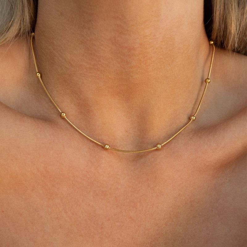 Stainless Steelss Shell Flower Pendant Necklace For Women Vintage Gold Color Heart Clavicle Chain Romantic Necklace Zircon Gift