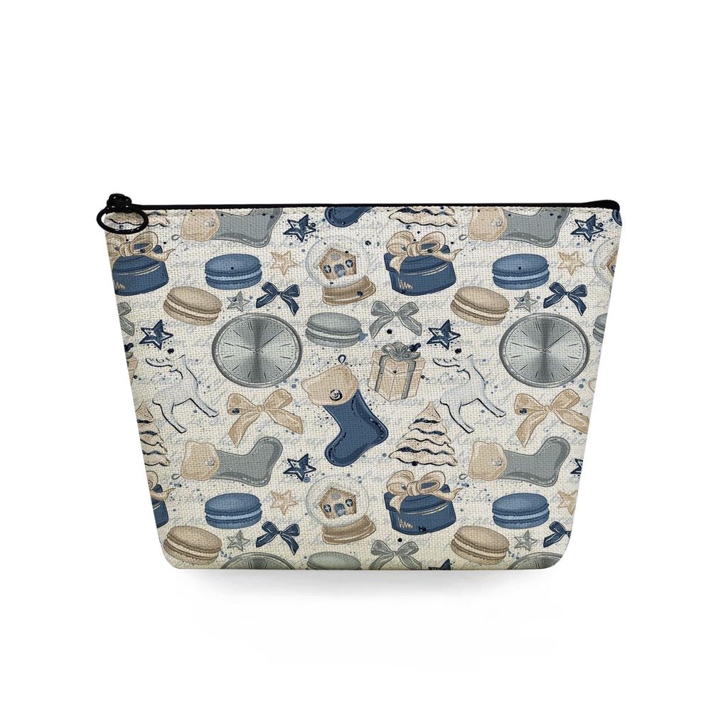 Women Christmas Snowman Print Cosmetic Bag Toiletries Organize Travel Storage Case  6367