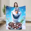 Frozen Olaf Cartoon  Blanket  Super Soft Novelty Plush Throw Blanket For Bedroom Airplane Travel Flannel Bedspread Bed Cover
