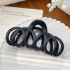 Milk Tea Color Large Hair Claw - Korean Style Fashionable Hollow Out Shark Clip for Women's Updos