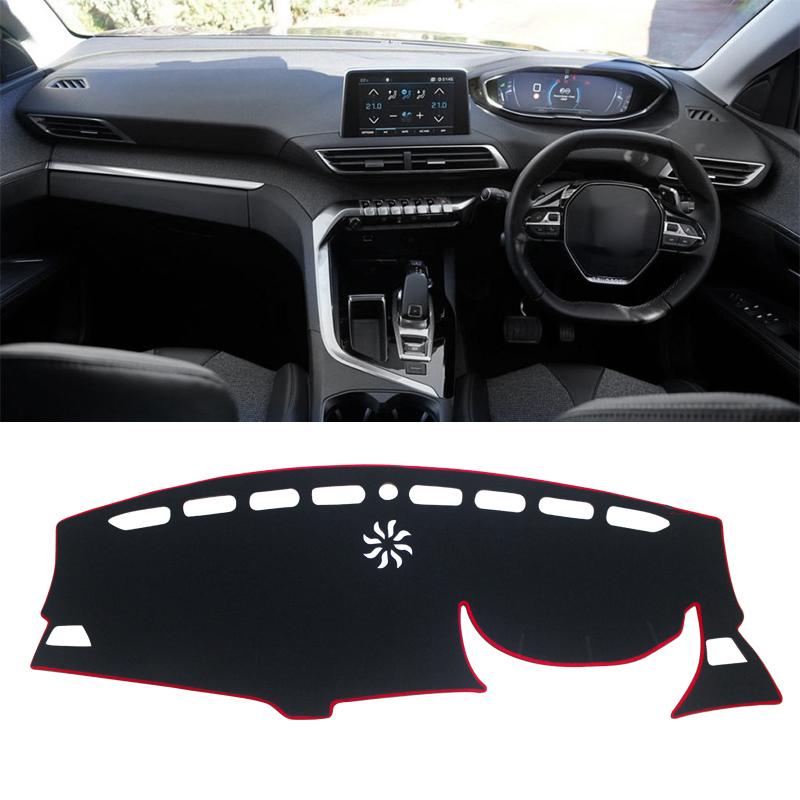 Auto Armaturenbrett Abdeckmatte Vermeiden Sie Lichtpolster Anti-UV Teppiche für Peugeot 3008 5008 GT Hybrid 2016 2017 2018 2019 2020 2021 2022 2023