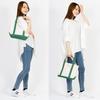 Iwafune Canvas Tote Bag Canvas Bag with Zipper Small Domestic Canvas Made in Japan Ship and Rock Basic Tote Women's (Medium Green)
