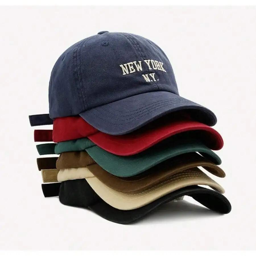 Comfortable Home Life Women's Green New York Embroidered Baseball Cap Curved Brim Outdoor Sports Hat Uv Protection