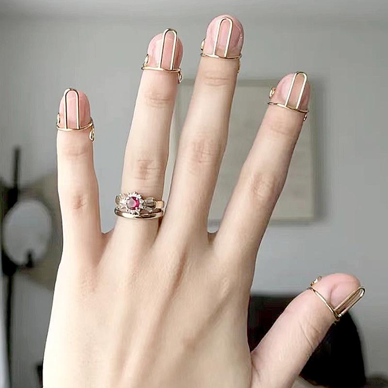 Set da 10 Pezzi Anelli Sottili per Unghie per Donne Copertura Protettiva Quotidiana per la Punta delle Dita Gioielli ad Anello alla Moda Regalo per Fidanzata Manicure