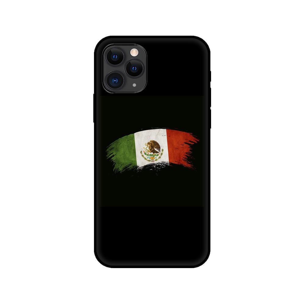 Black Tpu Case for Iphone 5 5s Se 2020 6 6s 7 8 Plus X 10 XR XS 11 12 Mini Pro MAX Back Cover Mexico Flag Emblem