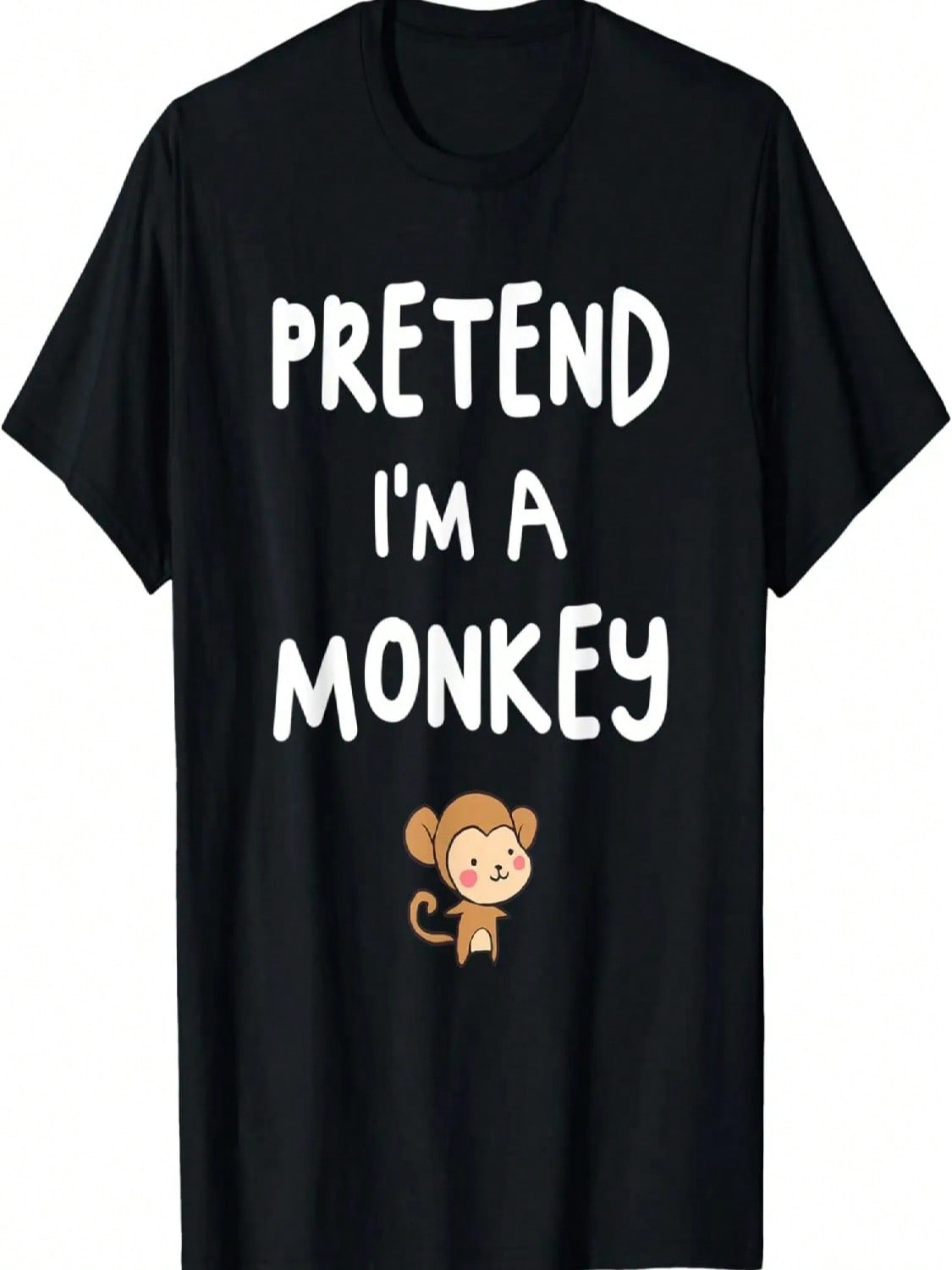 Pretend I m A Monkey Funny Easy Halloween Costume T-Shirt S разноцветный