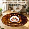 Round Rug Custom NameGalatasaray FC Pattern Non Slip Carpet Home Floor Decor