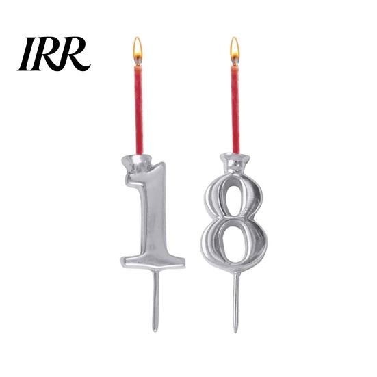 Silberne Kerzenhalter 10 Stück Wiederverwendbares Zahlen Geburtstag Halter Set 0-9 Nummerierte Kuchen Anpassbare Topper Metall Digital für Kuchen