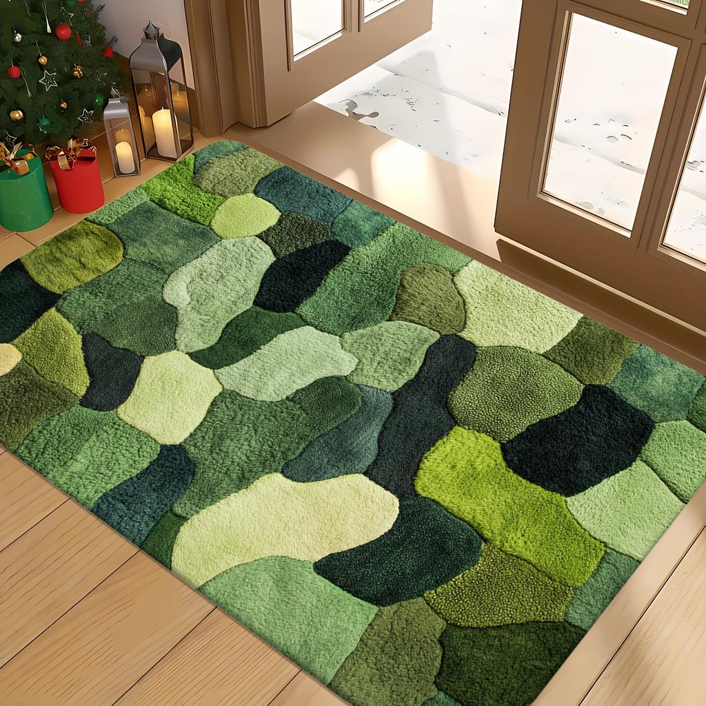 Abstract Forest Bath Mat - Simple Kitchen Shower Entryway Rug, Perfect New Home Gift & Bathroom Kitchen Decor Accessory