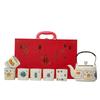 Kung Fu tea set, large-capacity Ru kiln beam pot, decal teacup, teapot all the best, high-end festive gift box