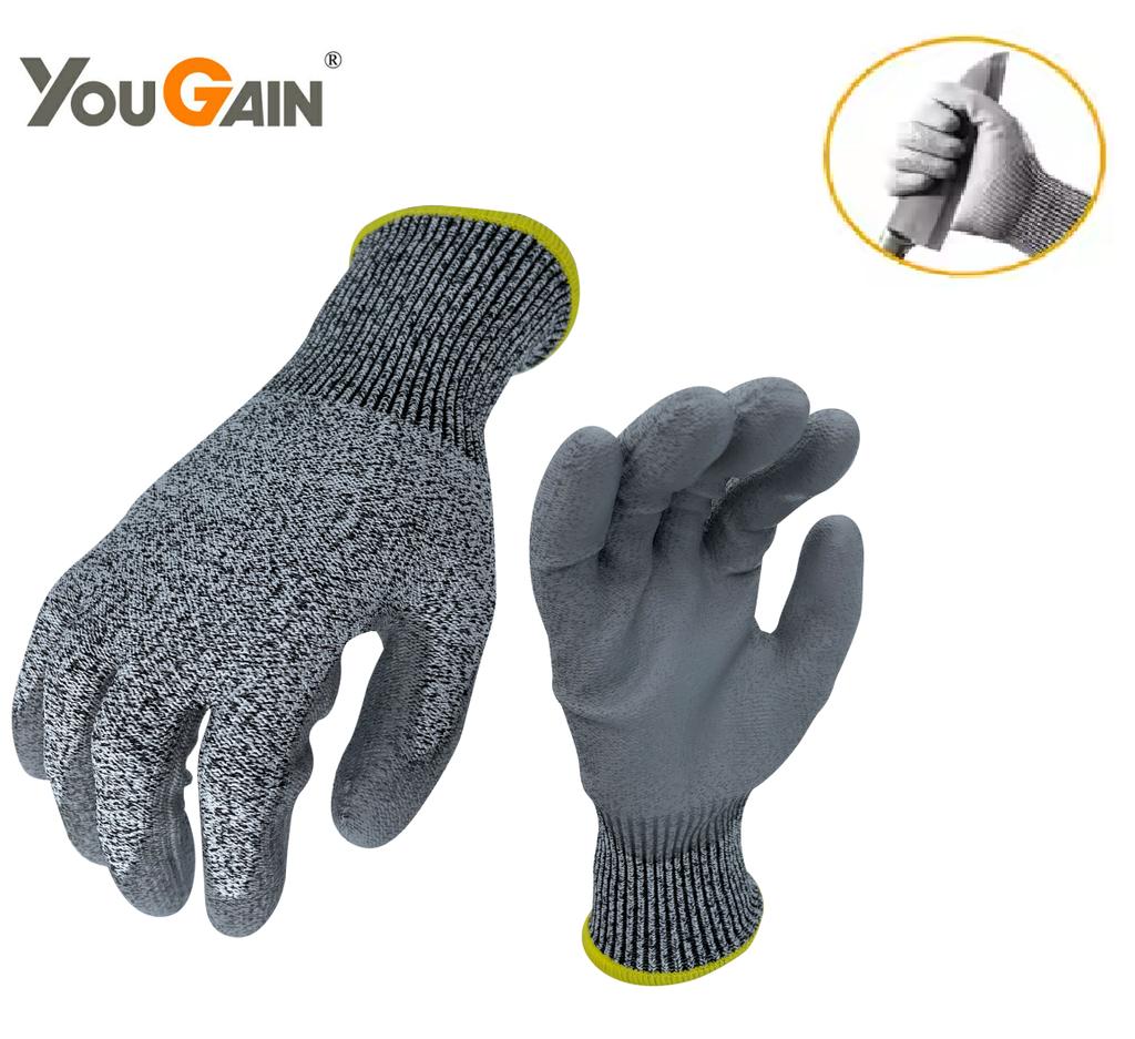 CE Level 5 Anti-Cut Gloves with HPPE Cut-Proof Technology Work Safety Protection Glove