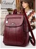 Women's 2023 Soft Lambskin Backpack – Versatile Double Shoulder Bag with Large Capacity, Stylish for College Students and Casual Use.