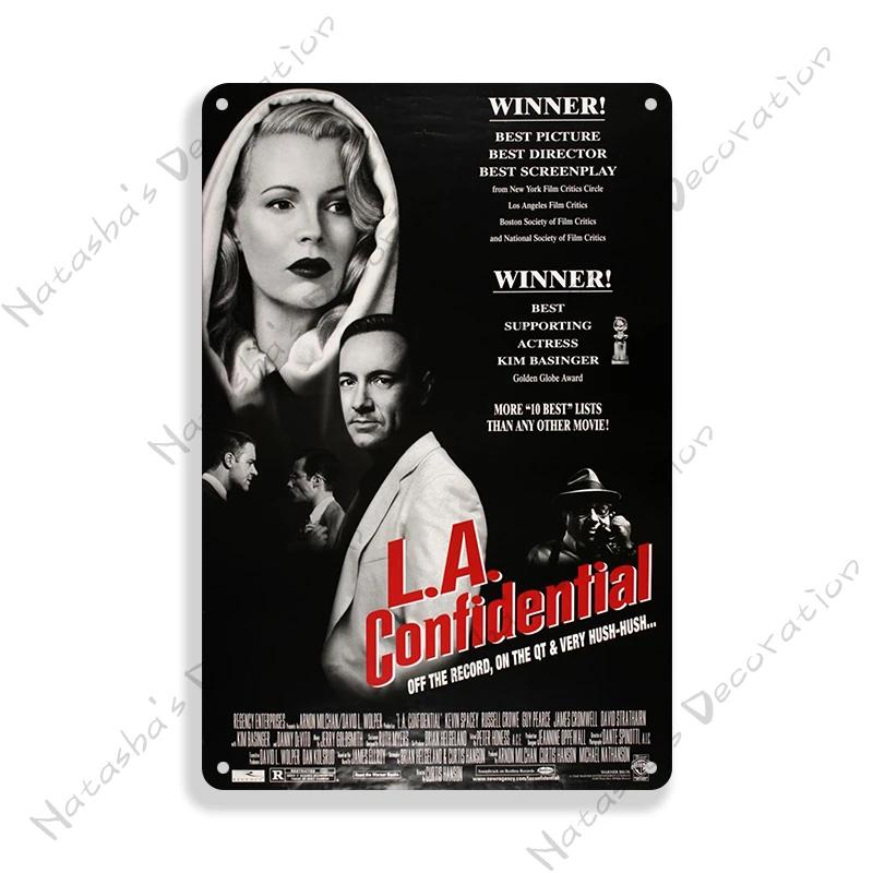 Classic Movie Sign L.A. Confidential Retro Meta Sign Rusty Metal Poster Home Bar Pub Decorative Sign Wall Decoration Wall Decor