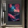 Japanische Natur Neon Kunst Poster und Drucke Leinwand Japan Landschaft Wand Dekorative Malerei für Wohnzimmer Heimdekor Bilder