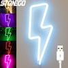 Creative LED Lightning Shaped Atmosphere Lamp Stylish Neon Design Multicolor Light for Home Festival Decor