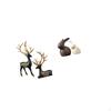Reindeer Elk Resin Sculpture And Ceramic Statue Set for Cabinet Tabletop Wedding Housewarming Easter