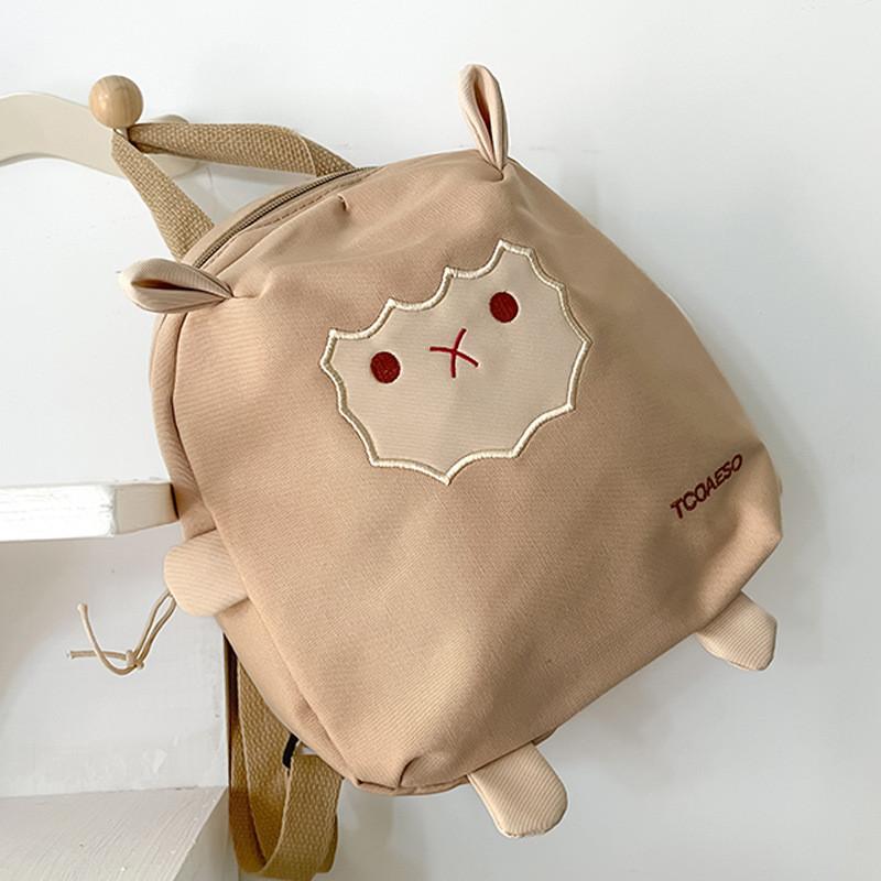 Cute Cartoon Lamb Canvas Backpack For Kindergarten Girls Breathable Lightweight School Bag