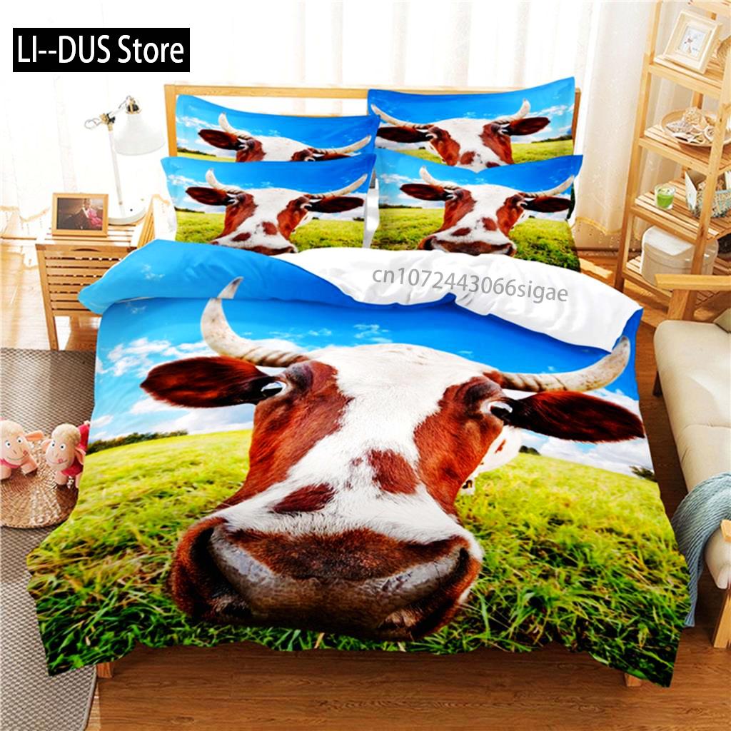Blue Sky Cow Bedding Set Duvet Cover Set 3d Bedding Digital Printing Queen Size Bedding Set Fashion Design