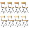 3152107 vidaXL Chaises pliables de jardin 8 pcs Acier et bois d'acacia massif