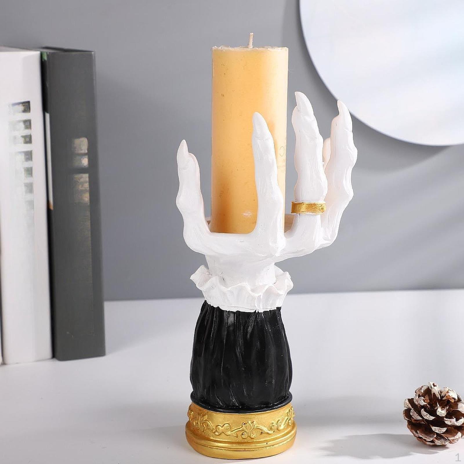 

Witch Hand Sculpture Party Decoration Wear Resistant Ideal Gift Resin Candlestick Halloween Candle
