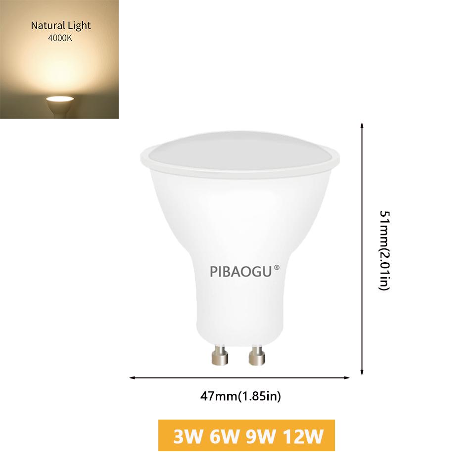 4-10PCS LED Spotlight GU10 AC220V 3W6W9W12W Is Suitable For Household Lighting LED Bulbs In Dining Room Bedroom Living Room