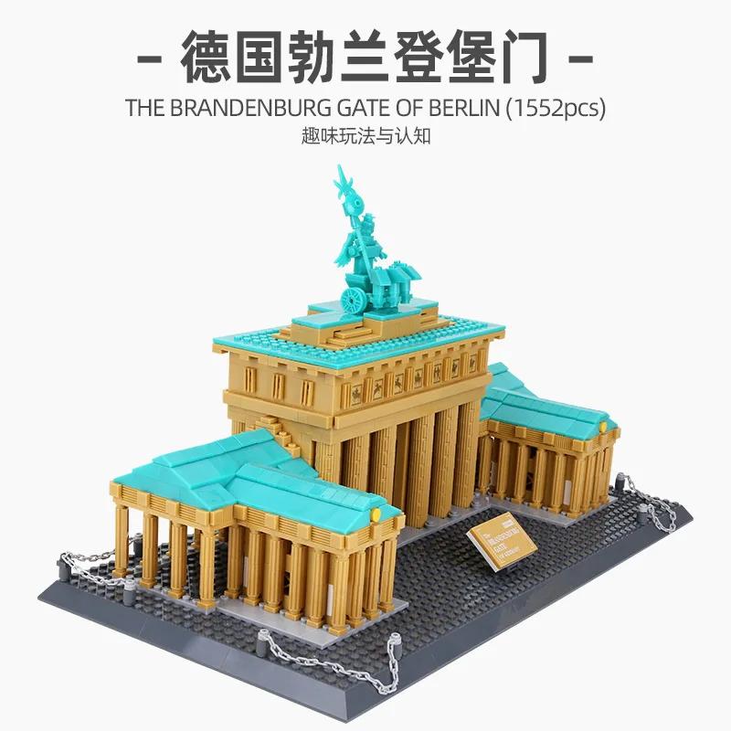 World Famous Building Block Creative City Museum Pyramid Architecture Church Villa  Tower Model DIY Bricks Toy for Kids Boy Gift
