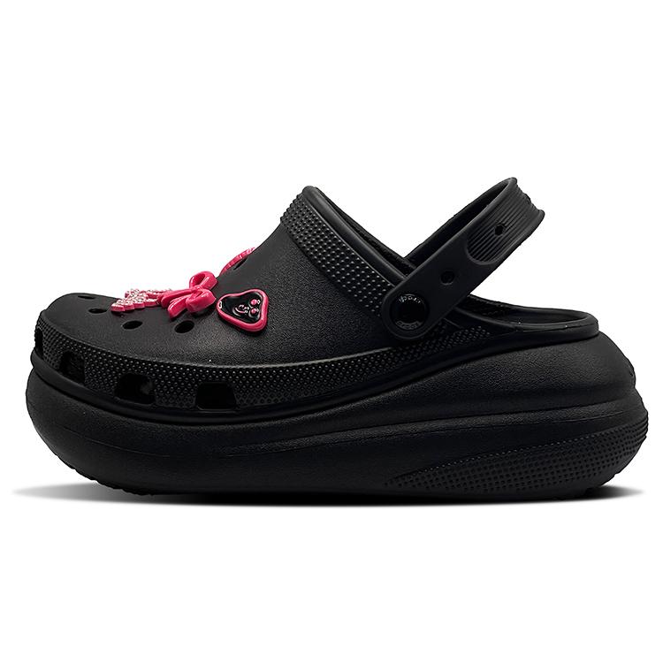 Crocs Crush Clog EVA Puff Black Pink Barbie Retro Hole Shoes Unisex Black